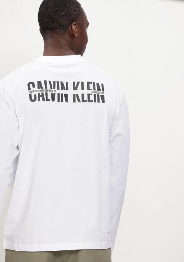 CALVIN KLEIN Heren Polo's & T-shirts Ls Easy 20s Retro Calvin Back Gr Wit - Foto 4
