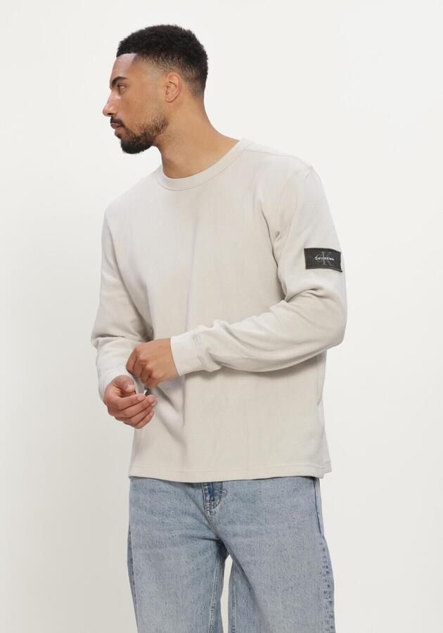 CALVIN KLEIN JEANS regular fit longsleeve met wafelstructuur moonstruck