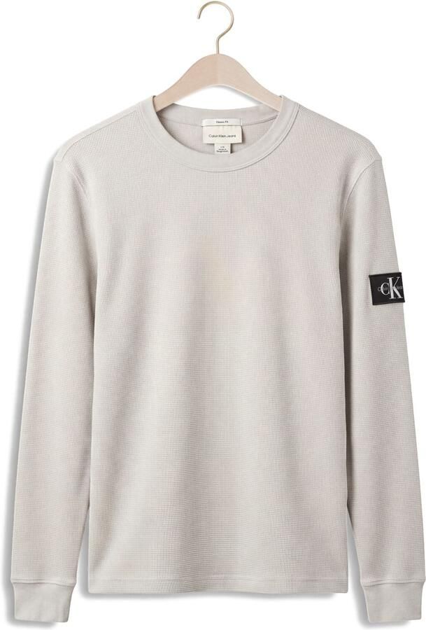 CALVIN KLEIN JEANS regular fit longsleeve met wafelstructuur moonstruck - Foto 4
