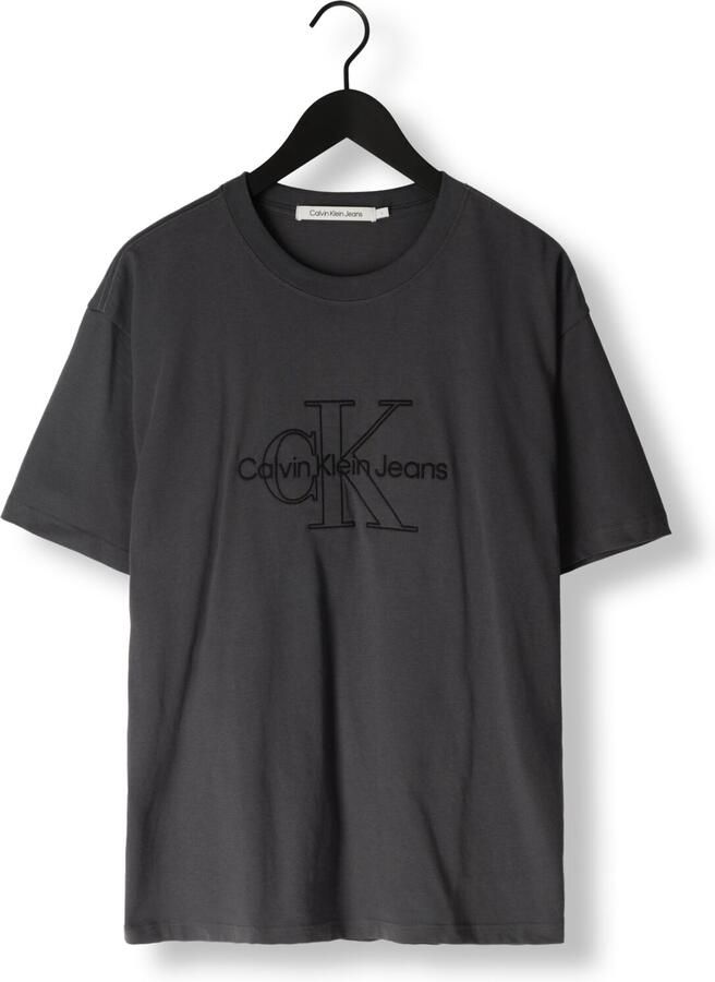 Calvin Klein Heren Polo T-shirts Monologo Washed Tee Gray Heren