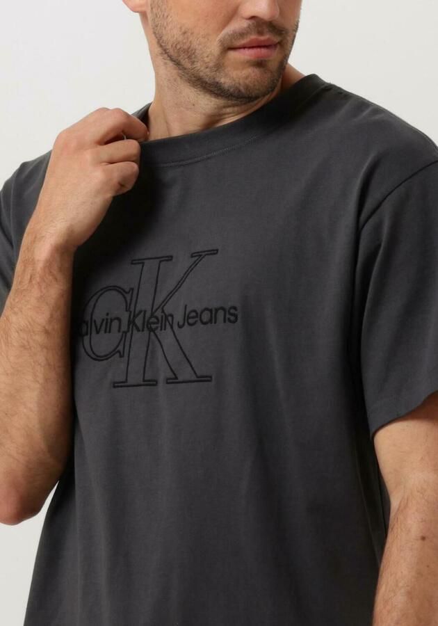 Calvin Klein Heren Polo T-shirts Monologo Washed Tee Gray Heren - Foto 3