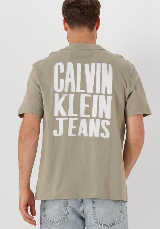 CALVIN KLEIN Heren Polo's & T-shirts Painted Jeans Tee Khaki - Foto 3