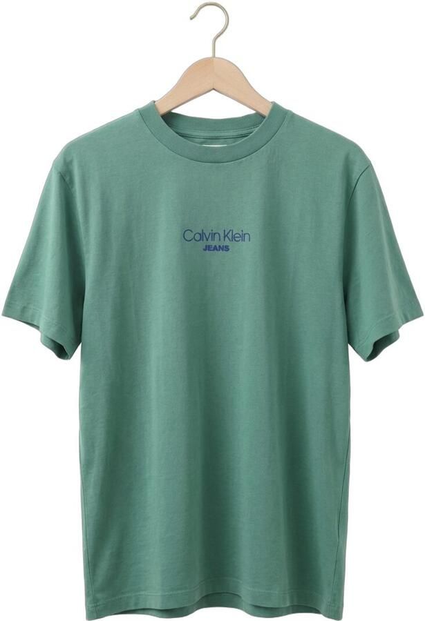 CALVIN KLEIN Heren Polo's & T-shirts Ss 20s Acid Wash Graphic Crewnk Groen - Foto 4