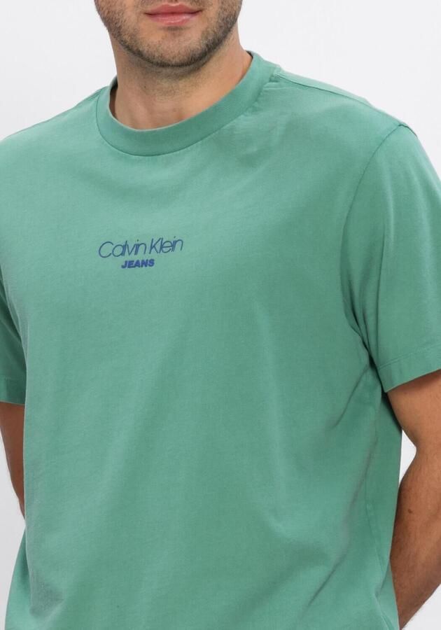 CALVIN KLEIN Heren Polo's & T-shirts Ss 20s Acid Wash Graphic Crewnk Groen - Foto 3
