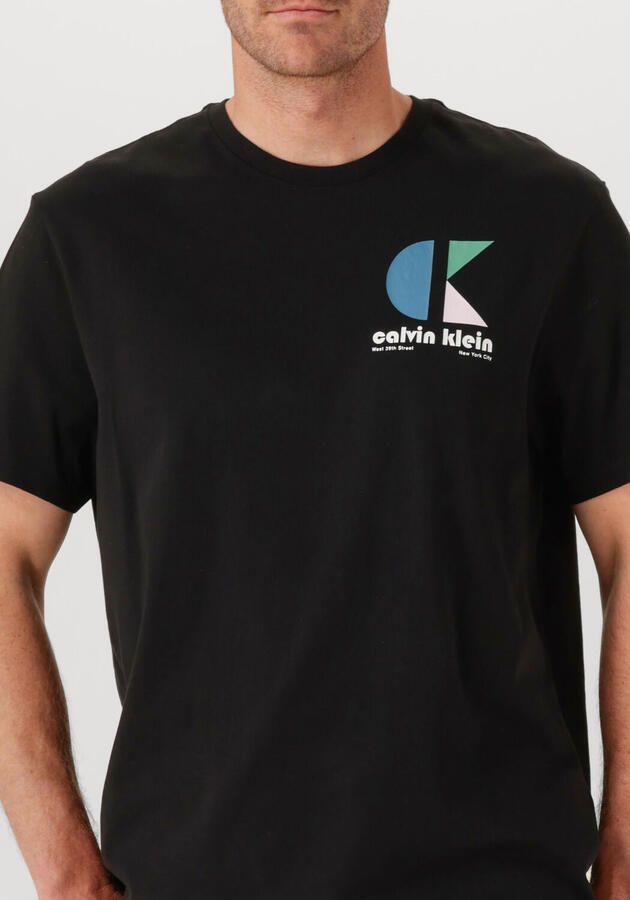 CALVIN KLEIN Heren Polo's & T-shirts Ss 20s Ck Bhs Lg Grp Zwart - Foto 3