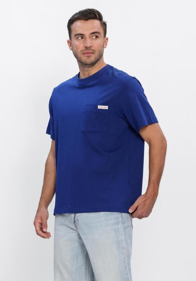 CALVIN KLEIN Heren Polo's & T-shirts Ss 20s Jersey Easy Coin Pocket T Blauw