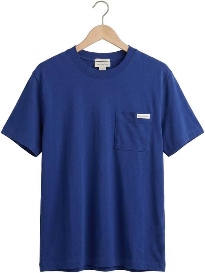 CALVIN KLEIN Heren Polo's & T-shirts Ss 20s Jersey Easy Coin Pocket T Blauw - Foto 2