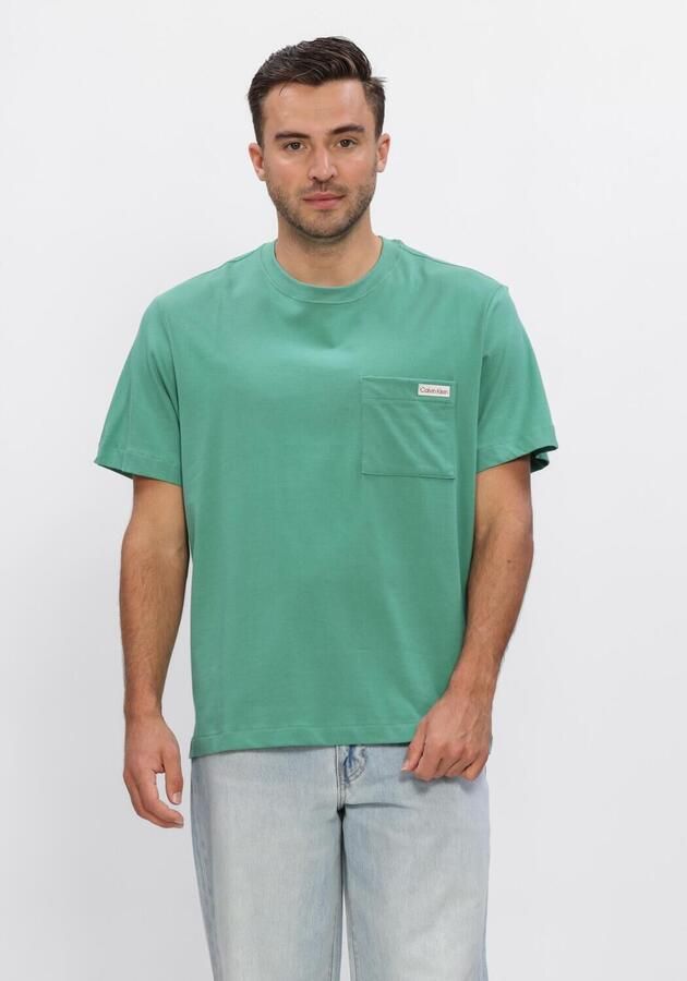 CALVIN KLEIN Heren Polo's & T-shirts Ss 20s Jersey Easy Coin Pocket T Groen