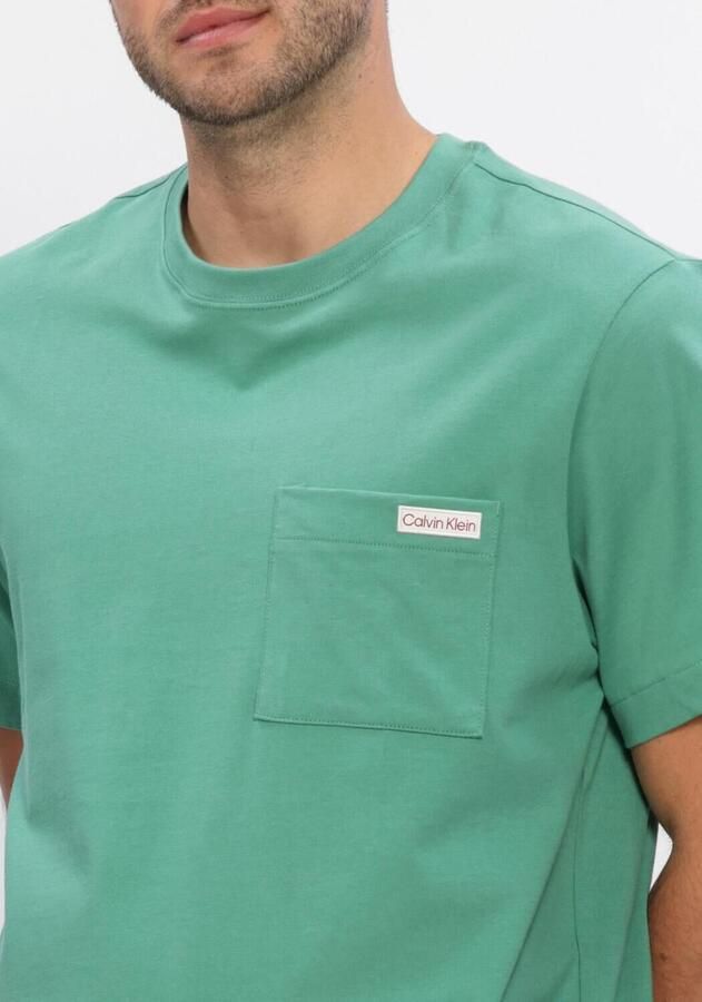 CALVIN KLEIN Heren Polo's & T-shirts Ss 20s Jersey Easy Coin Pocket T Groen - Foto 3