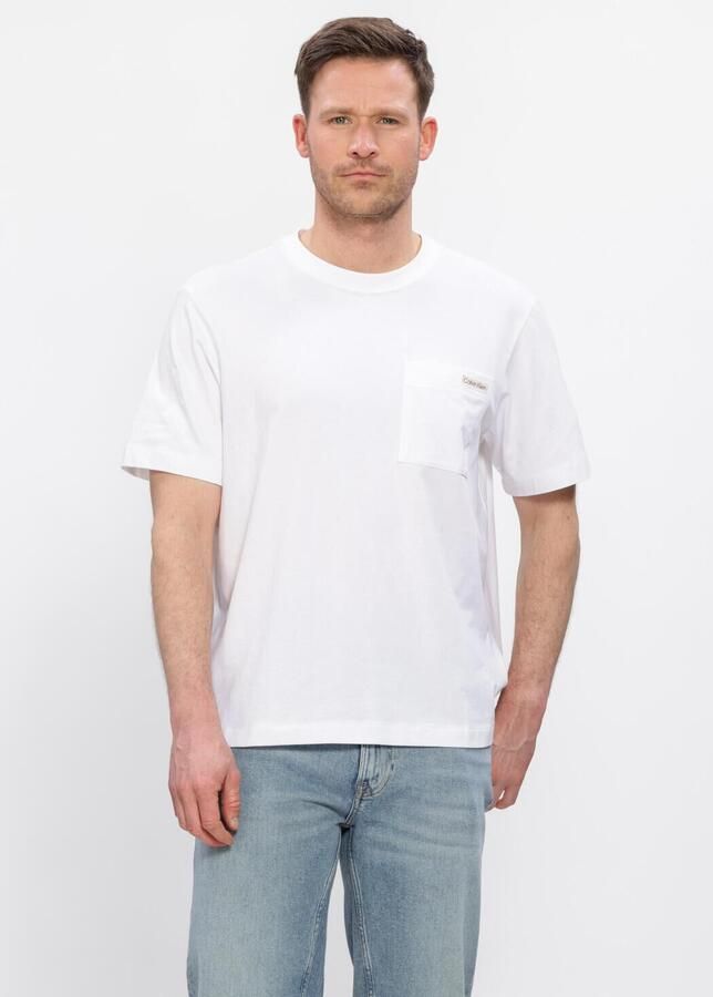CALVIN KLEIN Heren Polo's & T-shirts Ss 20s Jersey Easy Coin Pocket T Wit