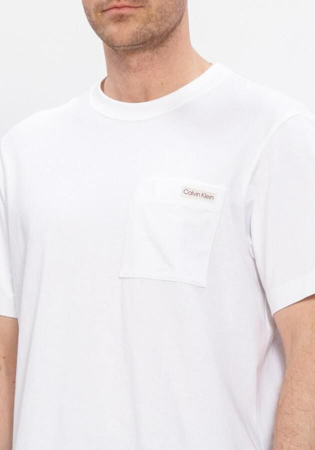CALVIN KLEIN Heren Polo's & T-shirts Ss 20s Jersey Easy Coin Pocket T Wit - Foto 4