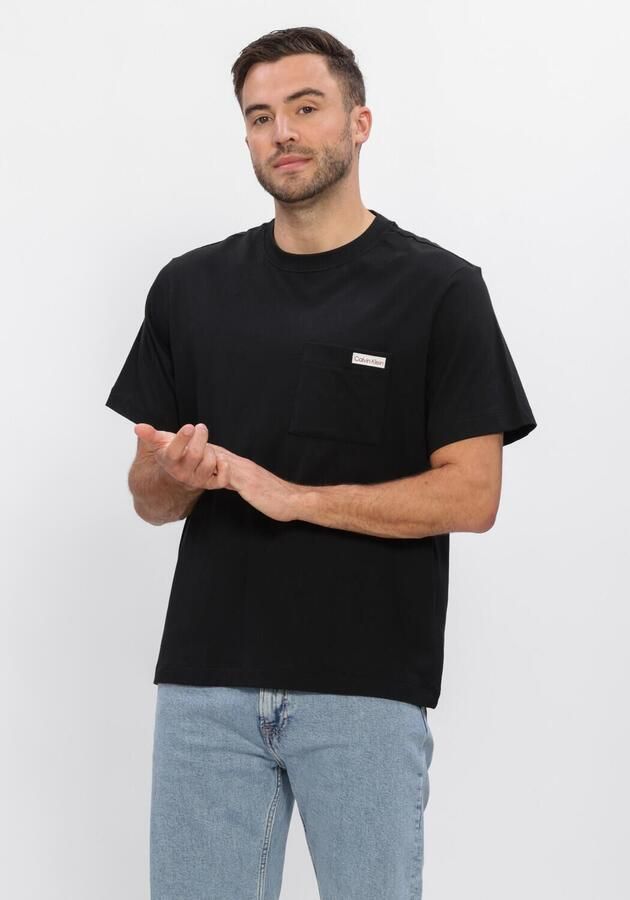 CALVIN KLEIN Heren Polo's & T-shirts Ss 20s Jersey Easy Coin Pocket T Zwart
