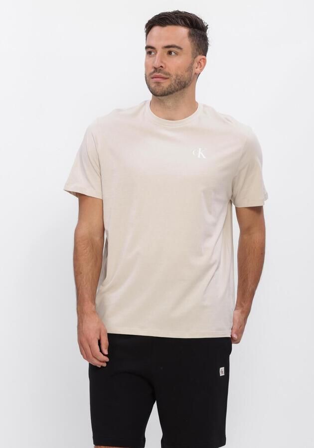 CALVIN KLEIN Heren Polo's & T-shirts Ss 30s Classic Back Monologo Tee Beige