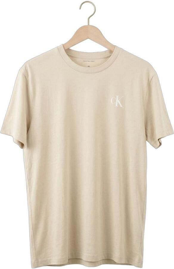 CALVIN KLEIN Heren Polo's & T-shirts Ss 30s Classic Back Monologo Tee Beige - Foto 4