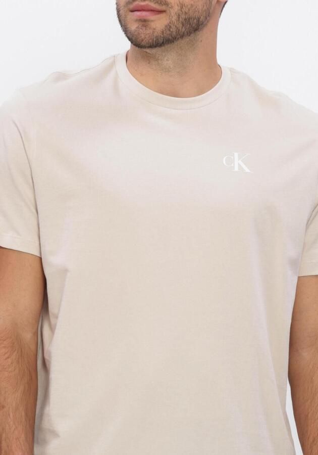 CALVIN KLEIN Heren Polo's & T-shirts Ss 30s Classic Back Monologo Tee Beige - Foto 3