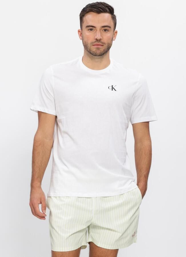 CALVIN KLEIN Heren Polo's & T-shirts Ss 30s Classic Back Monologo Tee Wit