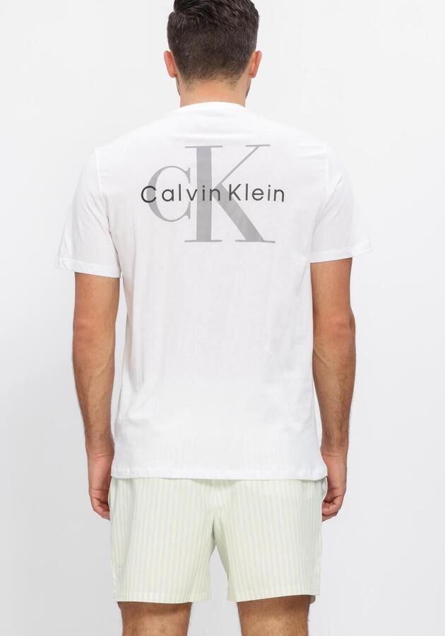 CALVIN KLEIN Heren Polo's & T-shirts Ss 30s Classic Back Monologo Tee Wit - Foto 3