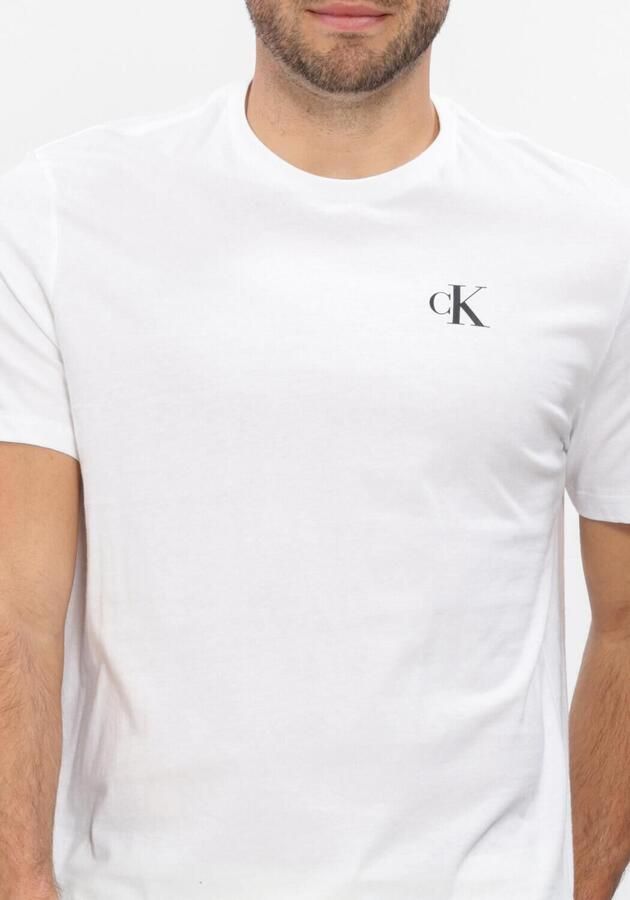 CALVIN KLEIN Heren Polo's & T-shirts Ss 30s Classic Back Monologo Tee Wit - Foto 4