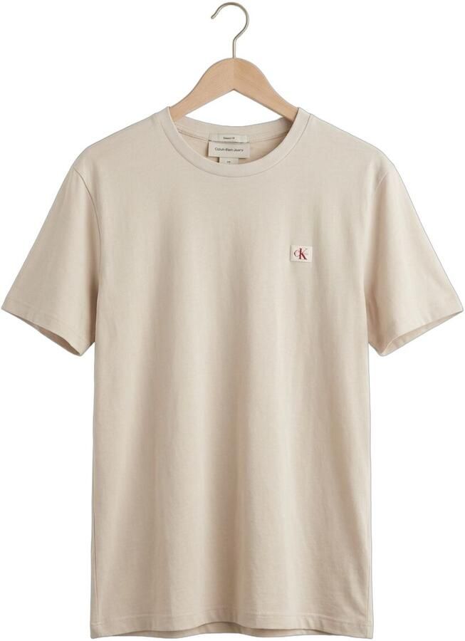 CALVIN KLEIN Heren Polo's & T-shirts Ss Badge 30s Jersey Classic Tee Beige - Foto 2