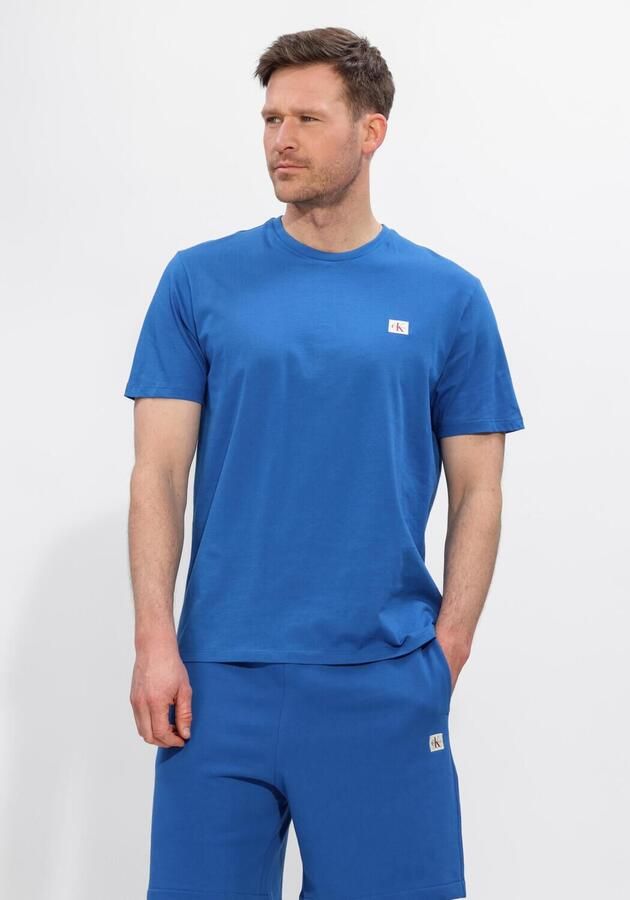 CALVIN KLEIN Heren Polo's & T-shirts Ss Badge 30s Jersey Classic Tee Blauw