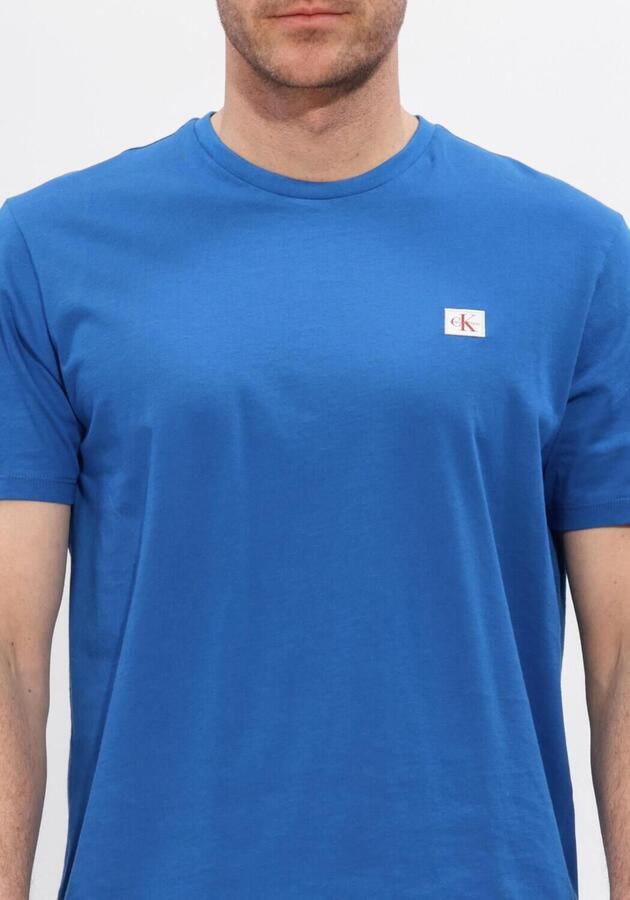 CALVIN KLEIN Heren Polo's & T-shirts Ss Badge 30s Jersey Classic Tee Blauw - Foto 3