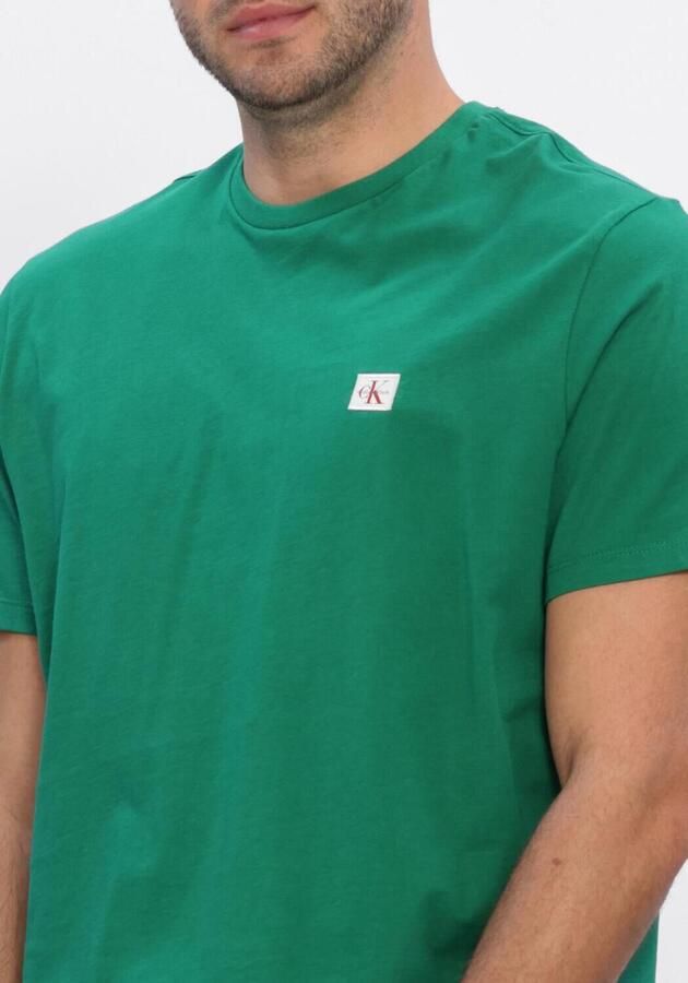 CALVIN KLEIN Heren Polo's & T-shirts Ss Badge 30s Jersey Classic Tee Groen - Foto 4