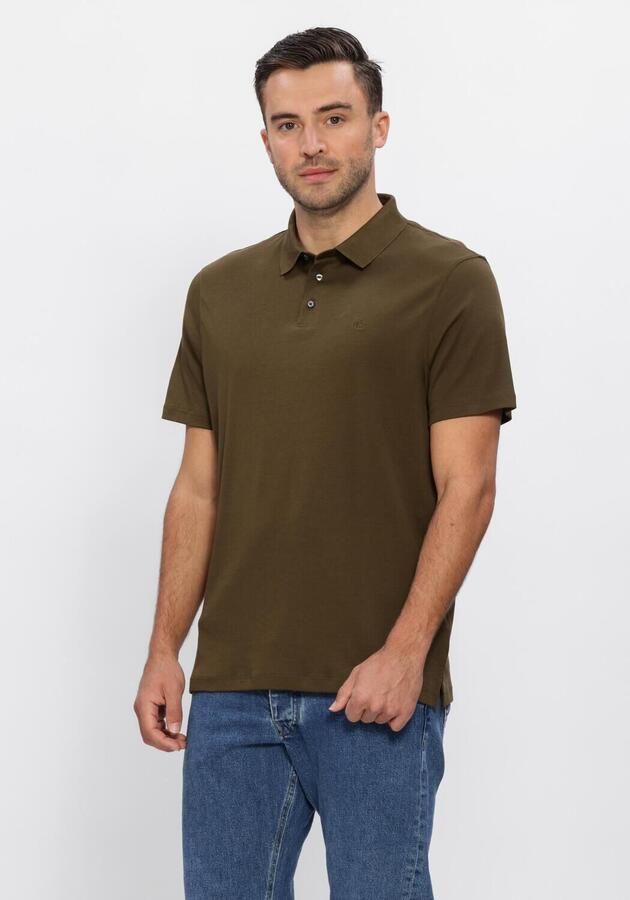 CALVIN KLEIN Heren Polo's & T-shirts Ss Supima Chest Emb Polo Olijf