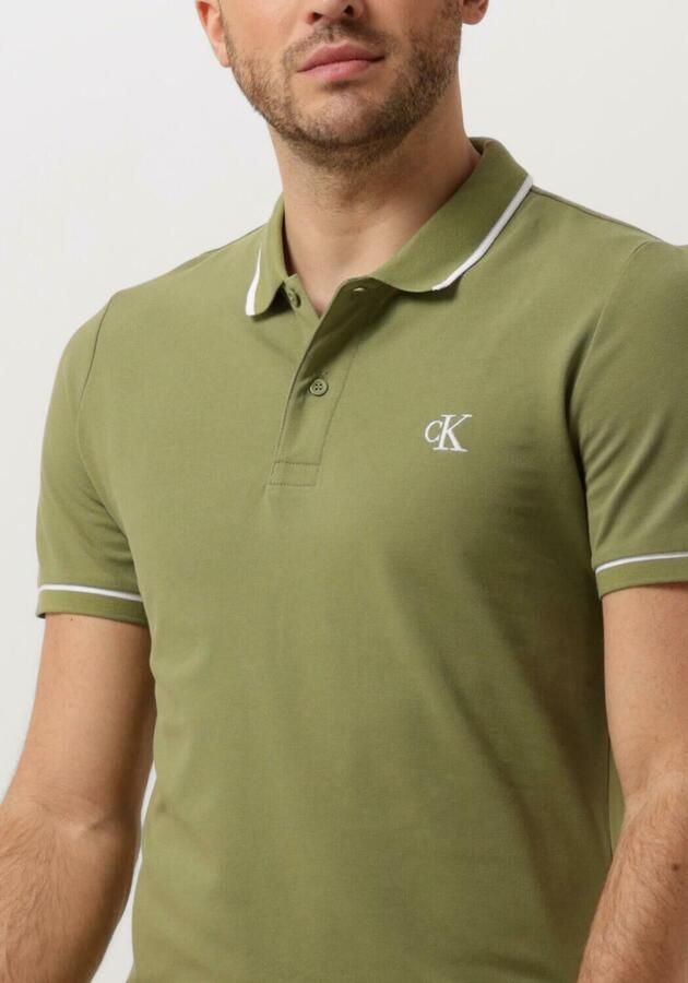 CALVIN KLEIN JEANS slim fit polo TIPPING met logo dark juniper - Foto 2