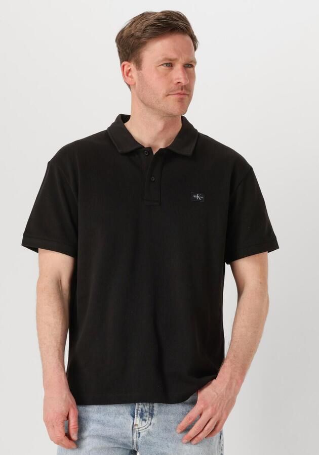 CALVIN KLEIN Heren Polo's & T-shirts Woven Label Polo Zwart - Foto 4