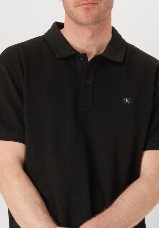 CALVIN KLEIN Heren Polo's & T-shirts Woven Label Polo Zwart - Foto 3