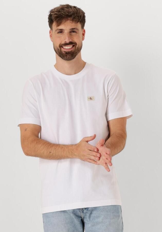 CALVIN KLEIN Heren Polo's & T-shirts Woven Label Regular Tee Wit - Foto 4