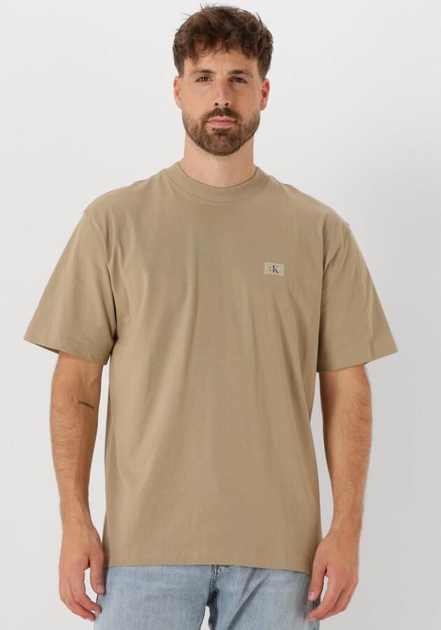 CALVIN KLEIN Heren Polo's & T-shirts Woven Label Relaxed Tee Beige - Foto 4