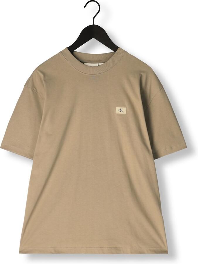 CALVIN KLEIN Heren Polo's & T-shirts Woven Label Relaxed Tee Beige