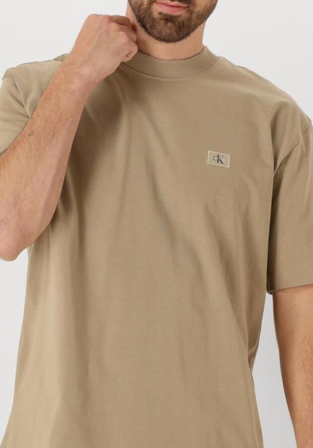 CALVIN KLEIN Heren Polo's & T-shirts Woven Label Relaxed Tee Beige - Foto 3
