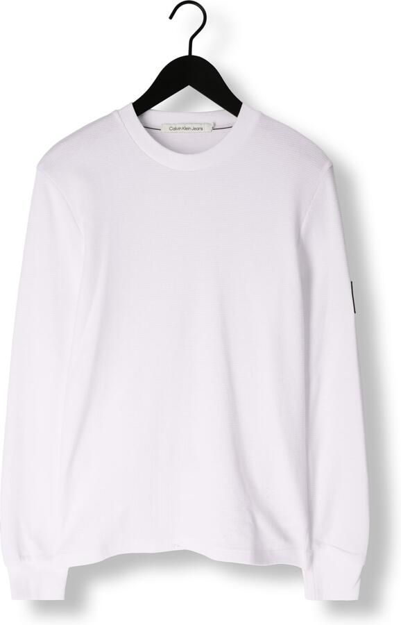 Calvin Klein Jeans Shirt met lange mouwen van katoen met structuurmotief model 'WAFFLE' - Foto 3