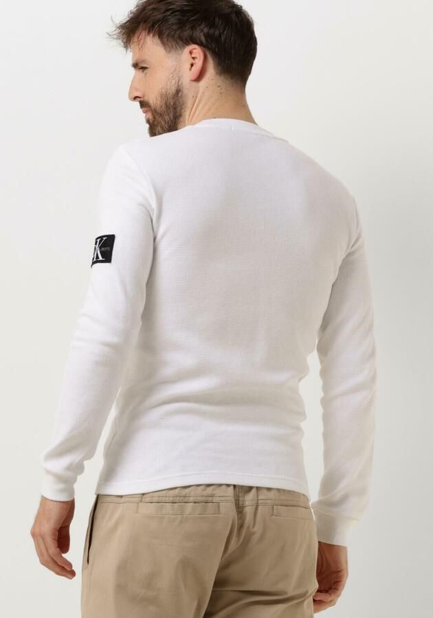 Calvin Klein Jeans Shirt met lange mouwen van katoen met structuurmotief model 'WAFFLE'