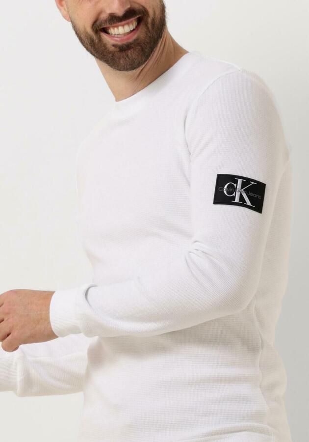 Calvin Klein Jeans Shirt met lange mouwen van katoen met structuurmotief model 'WAFFLE' - Foto 2