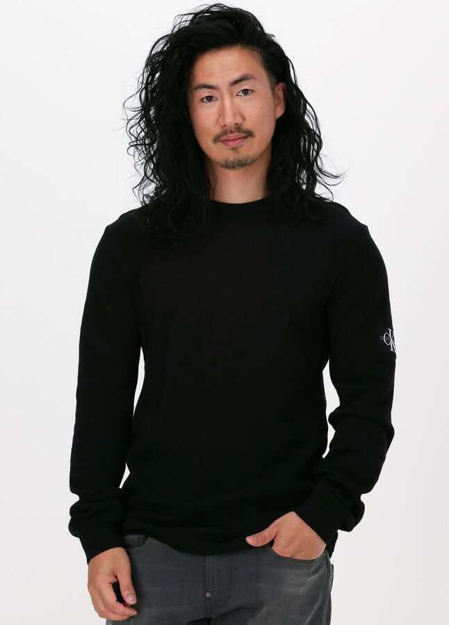 Calvin Klein Jeans Shirt met lange mouwen van katoen met structuurmotief model 'WAFFLE' - Foto 4