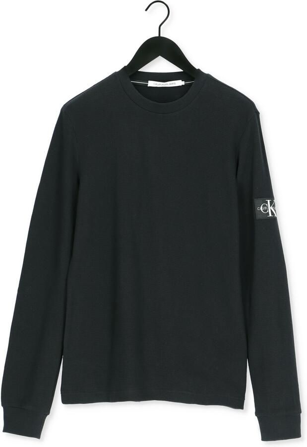 Calvin Klein Jeans Shirt met lange mouwen van katoen met structuurmotief model 'WAFFLE' - Foto 3