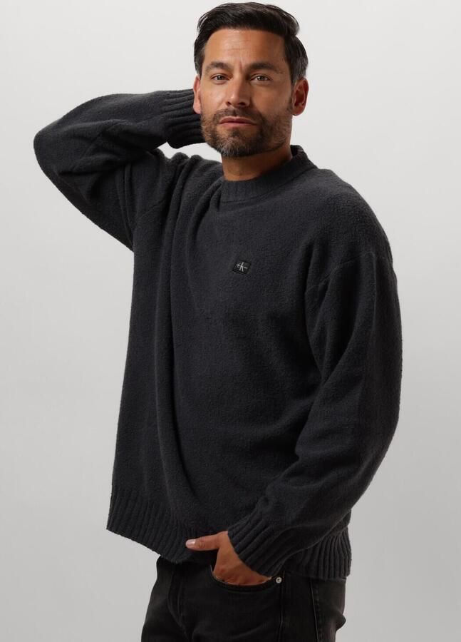 CALVIN KLEIN Heren Truien & Vesten Boucle Boxy Sweater Zwart - Foto 4
