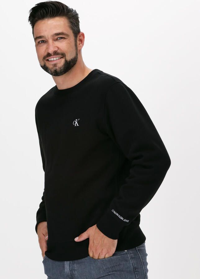 Calvin Klein Basic Sweatshirt Loose Fit Ronde Hals Lange Mouwen Geborduurd Logo Black Heren - Foto 4