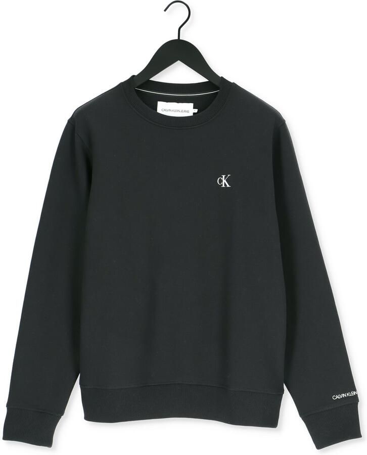 Calvin Klein Basic Sweatshirt Loose Fit Ronde Hals Lange Mouwen Geborduurd Logo Black Heren