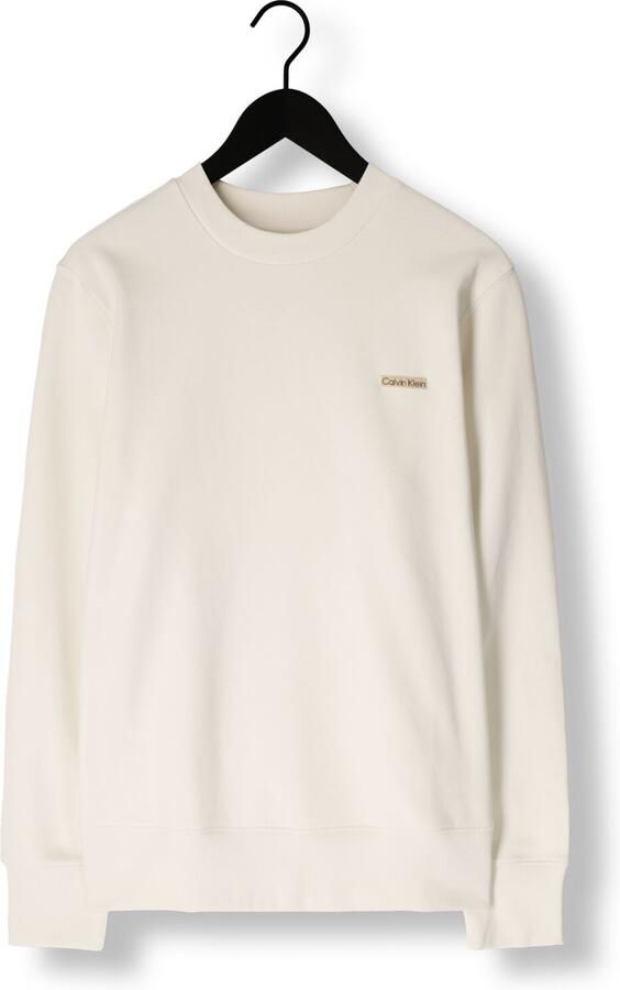 CALVIN KLEIN Heren Truien & Vesten Label Crew Neck Ecru - Foto 3