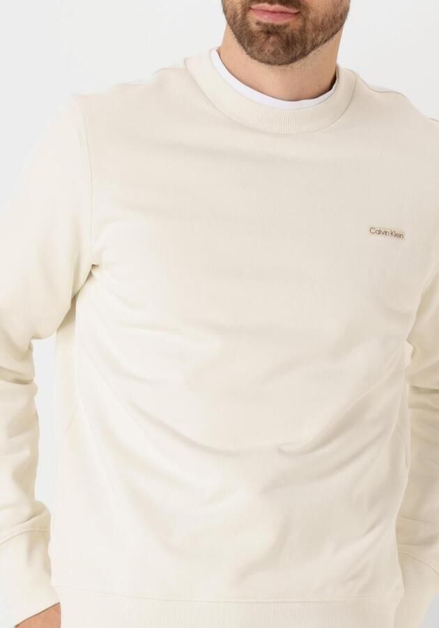 CALVIN KLEIN Heren Truien & Vesten Label Crew Neck Ecru - Foto 1