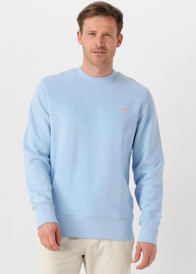 CALVIN KLEIN Heren Truien & Vesten Label Crew Neck Lichtblauw - Foto 4