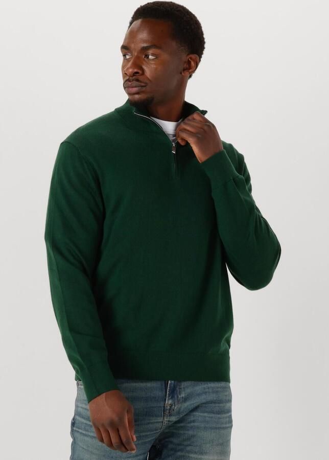 CALVIN KLEIN Heren Truien & Vesten Ls 100% Merino Qz 14gg Donkergroen - Foto 4