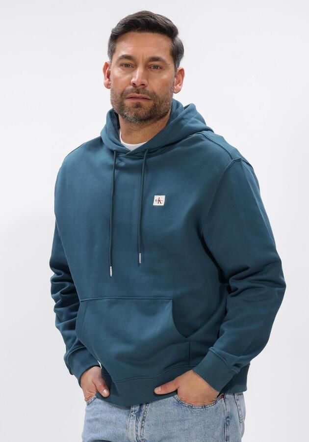 CALVIN KLEIN Heren Truien & Vesten Ls 350terry Ey Whsl Badge Crewne Petrol