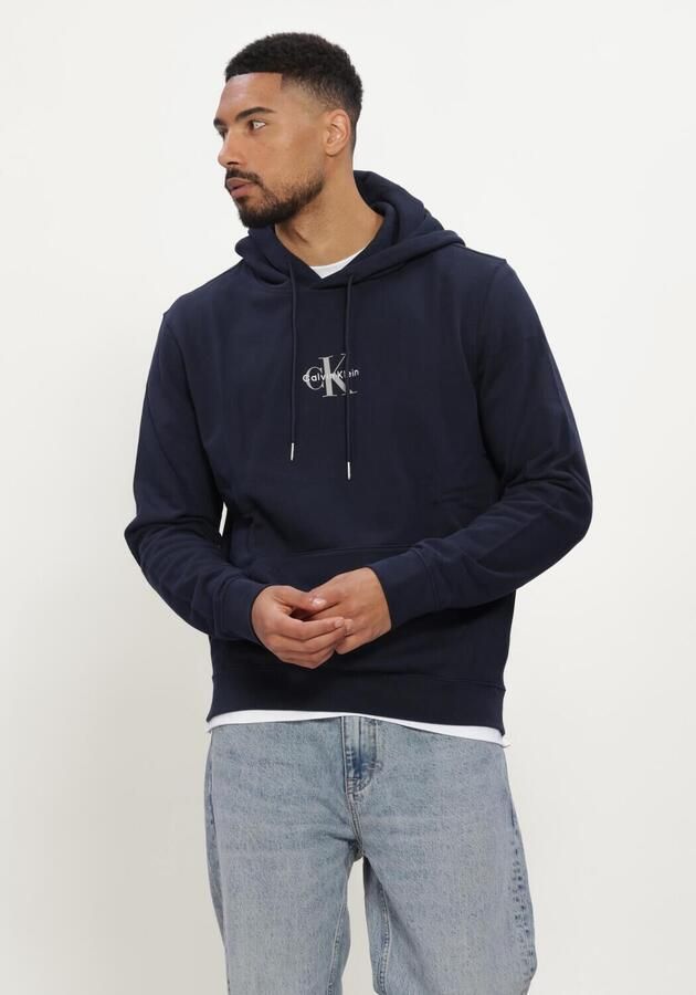 CALVIN KLEIN Heren Truien & Vesten Ls 350terry Micro Mnlg Hoodie Donkerblauw
