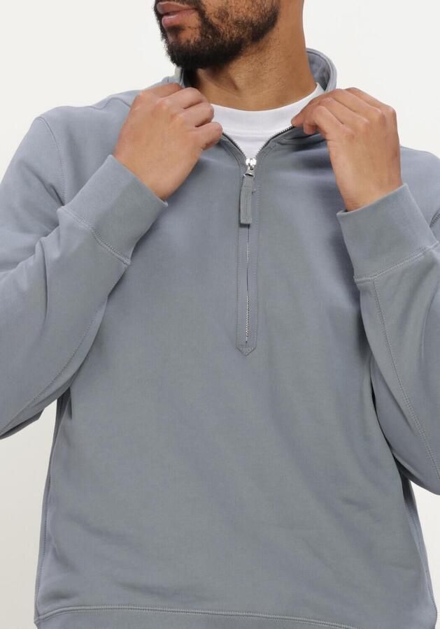 CALVIN KLEIN Heren Truien & Vesten Ls Eu 350terry Badge Qtr Zip Lichtblauw - Foto 3