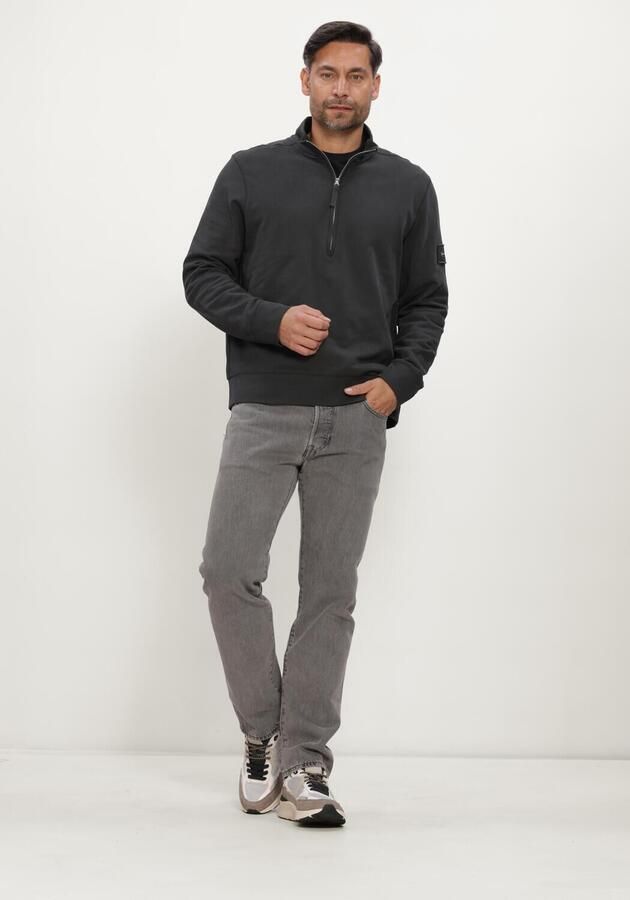 CALVIN KLEIN Heren Truien & Vesten Ls Eu 350terry Badge Qtr Zip Zwart - Foto 4